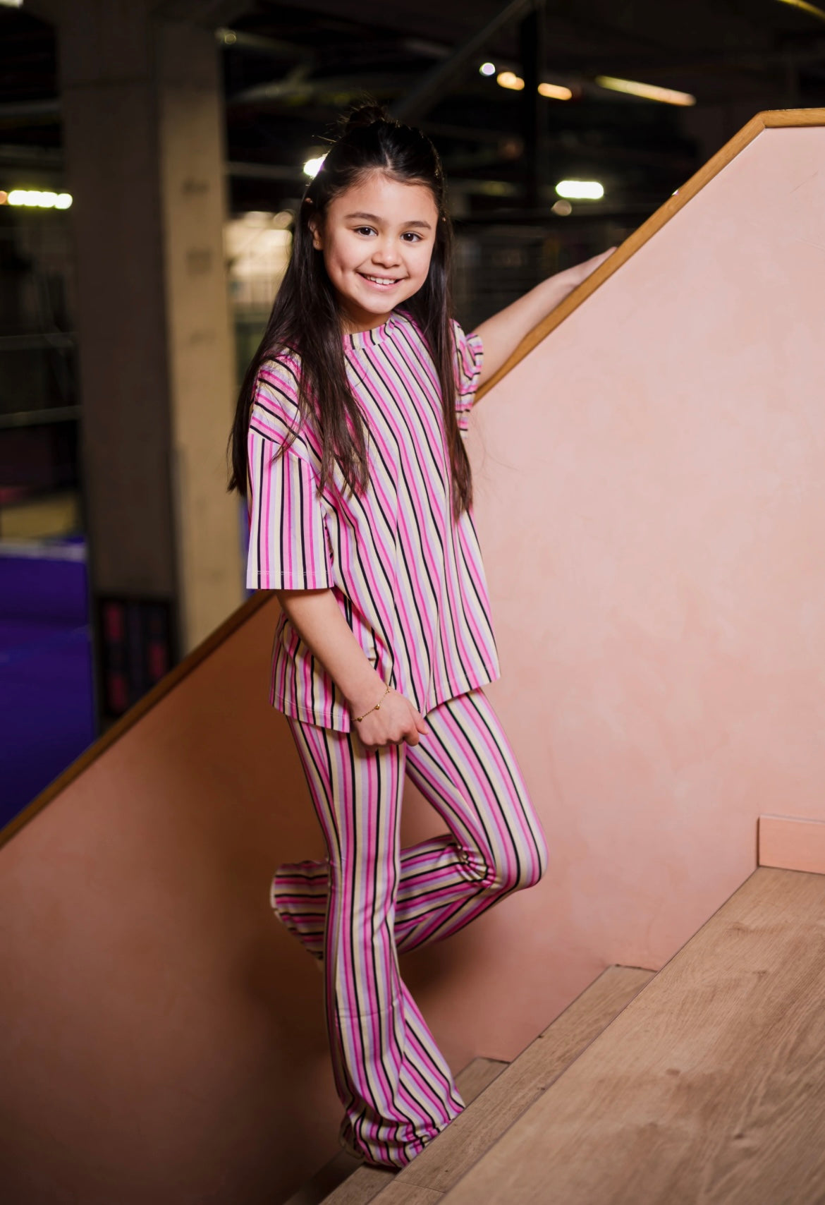 Salty stripe flared legging