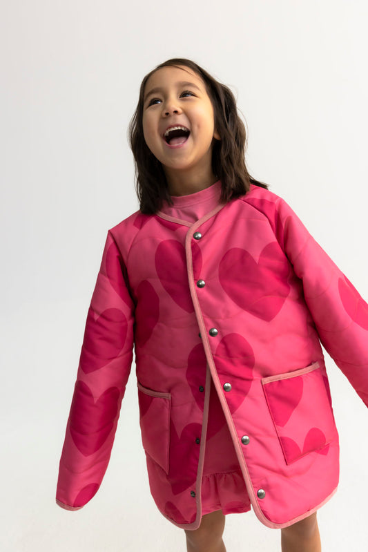 Hearts pink reversible jacket