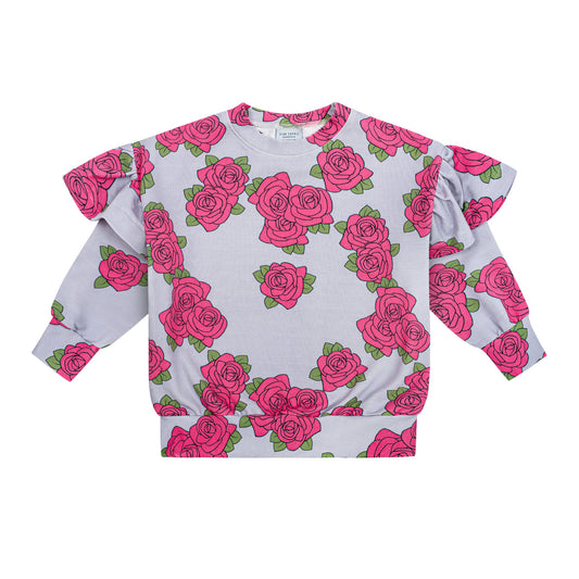 Roses violet frill sweatshirt