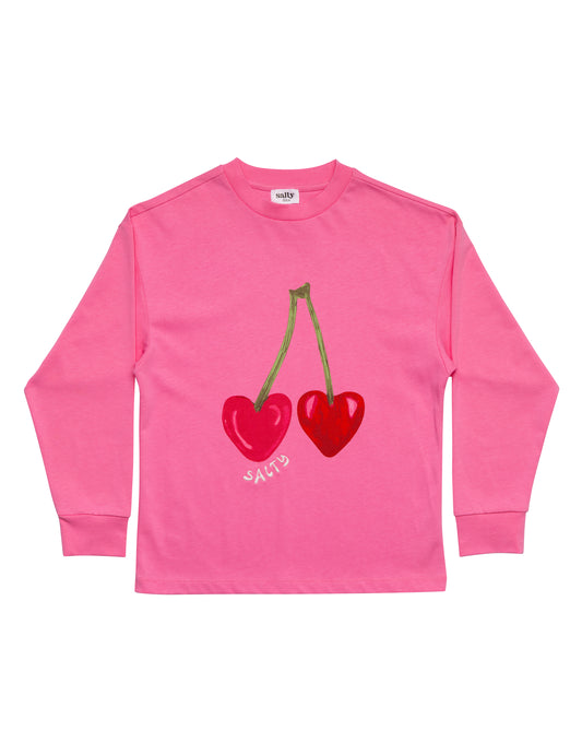 Salty skater tee cherry pink