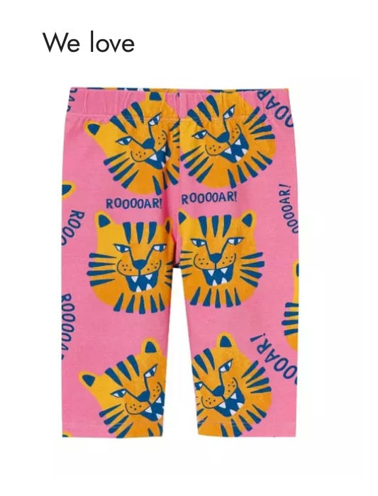 Short leggings pink tigers
