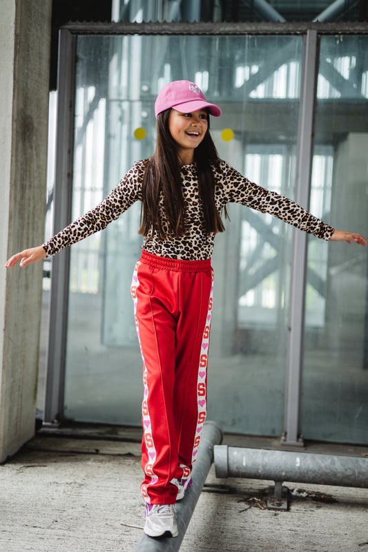 Salty red track pants