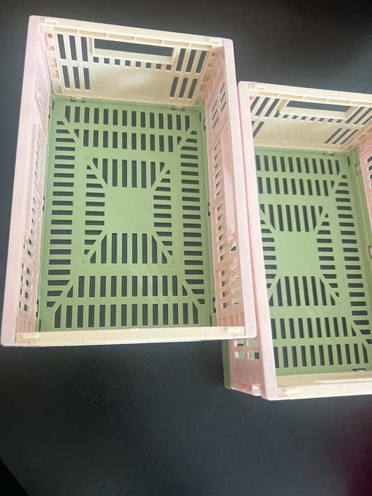 Crate small in multi pink/green/powder