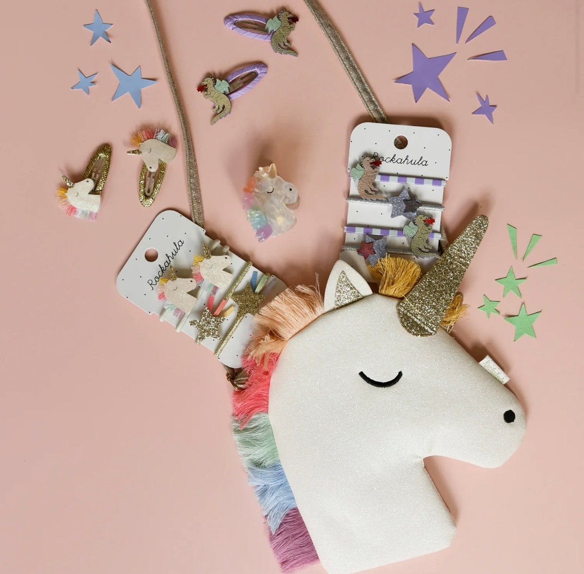 Rainbow unicorn clips