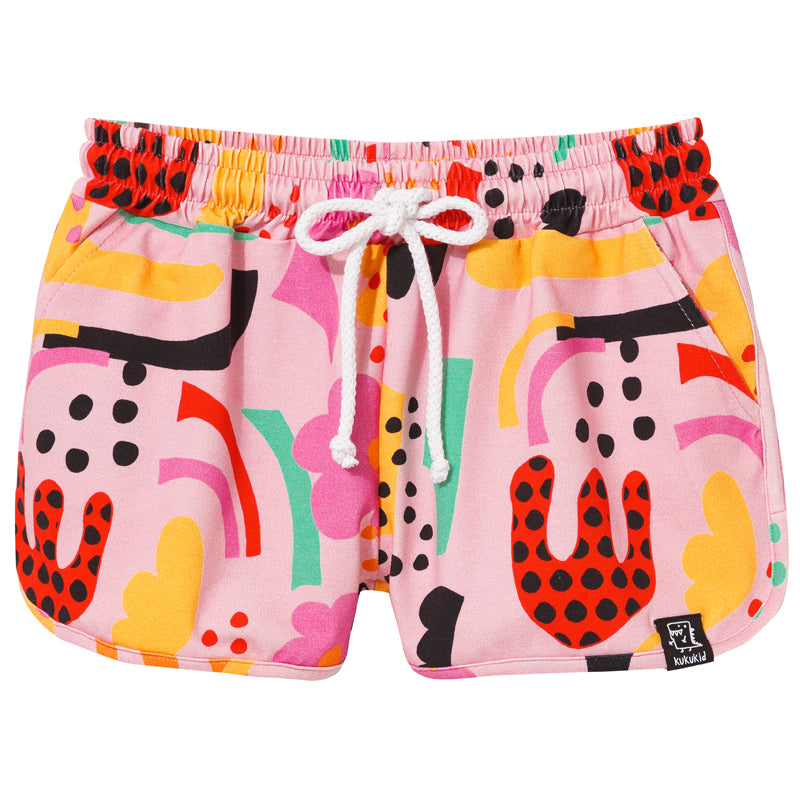 80’s shorts pink abstract