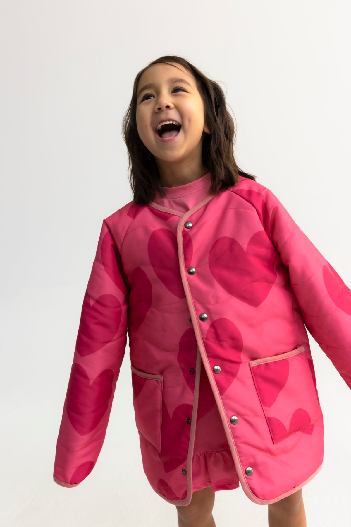 Hearts pink reversible jacket