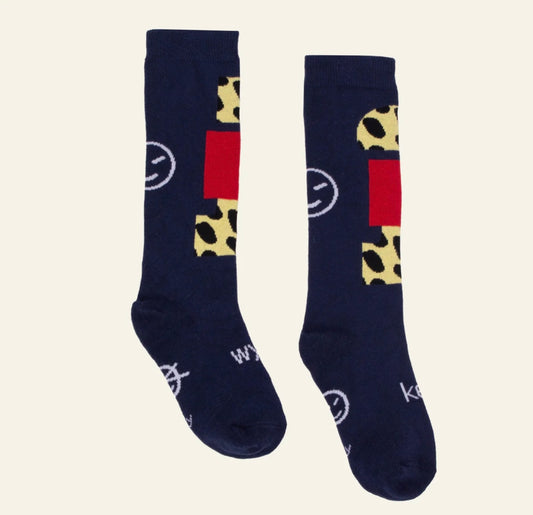 Navy multi socks