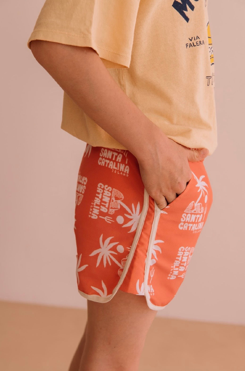 Swimshorts Carlo White Palms