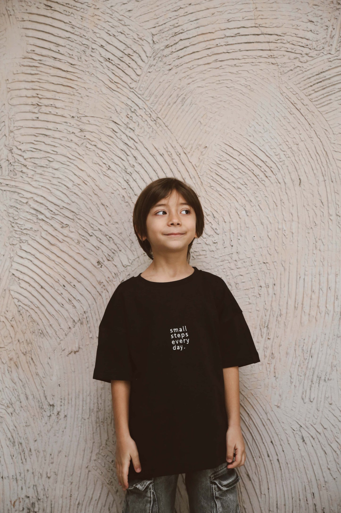 Black tee small steps everyday