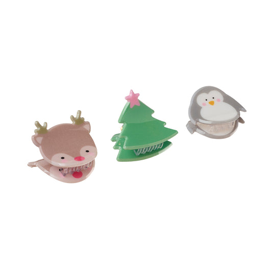 Festive Christmas claw clips 3 pack