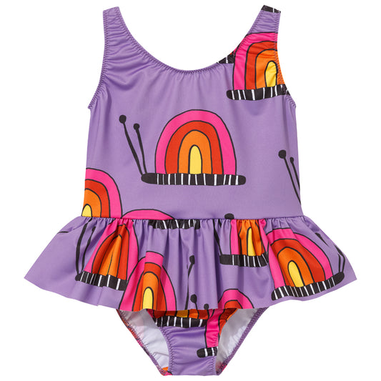 Onesie swimsuit purple snails