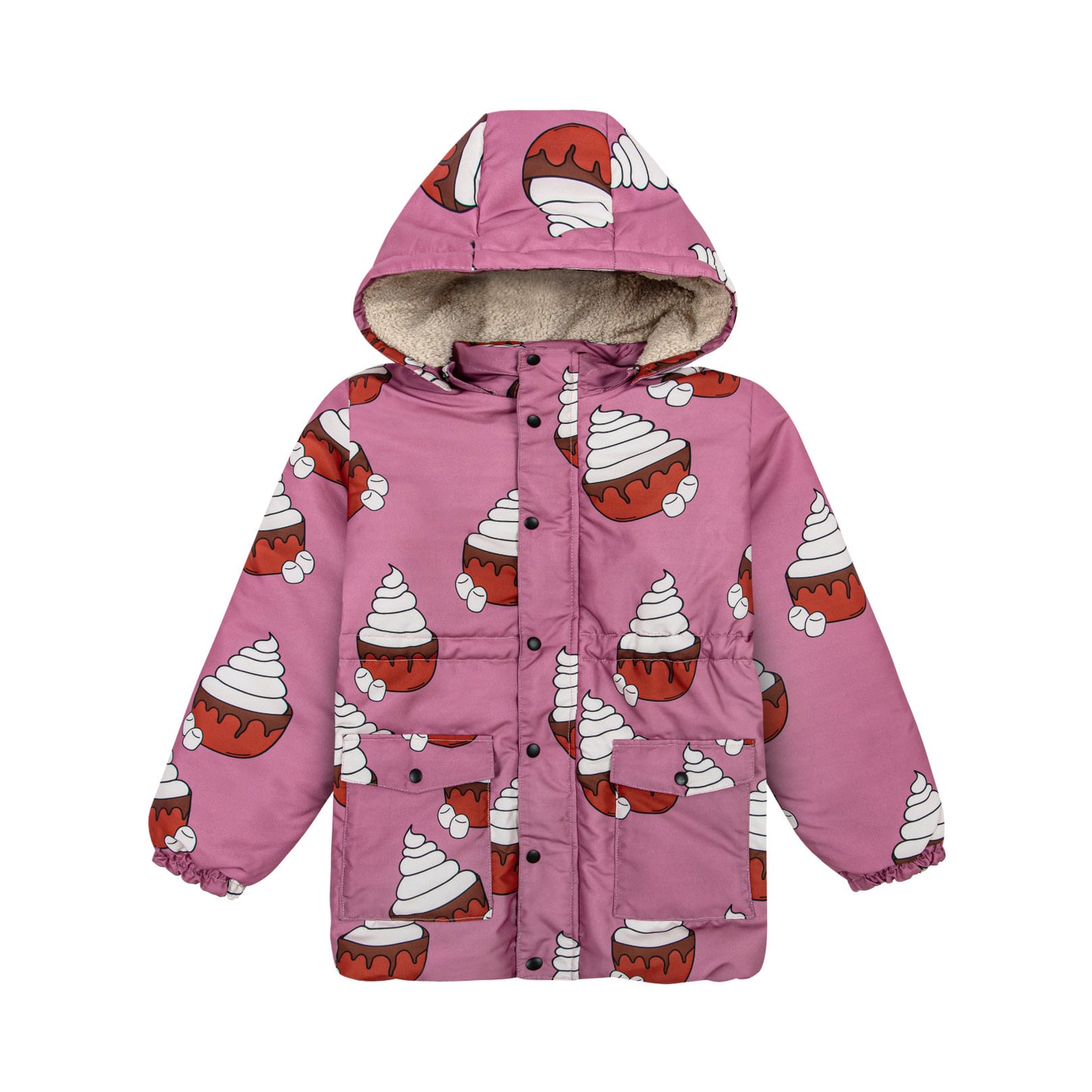 Chocolate long winter jacket