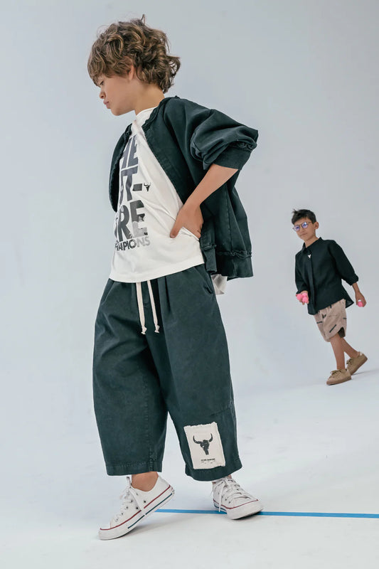 Wide graphite pants