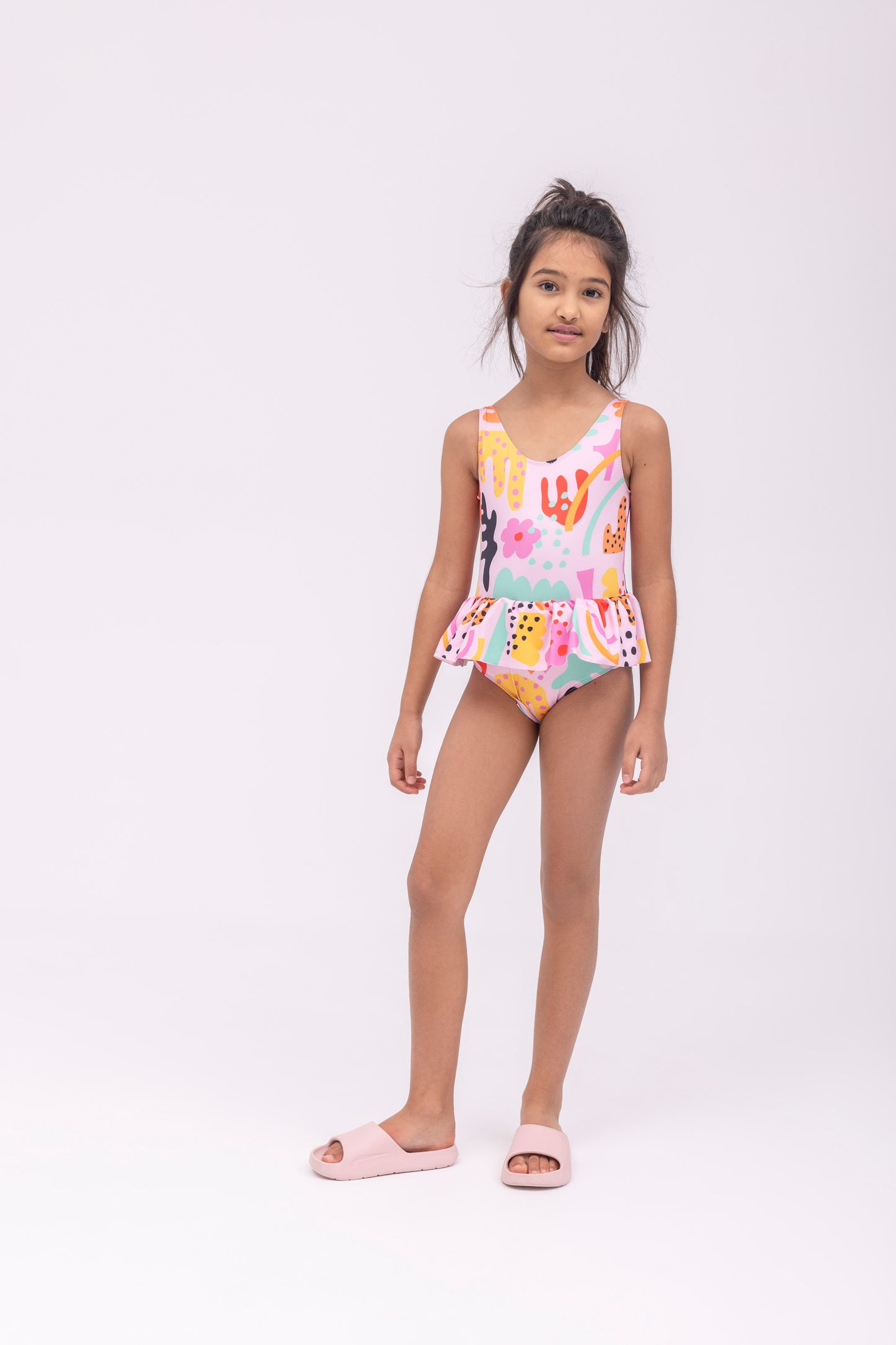 Onesie swimsuit pink abstract