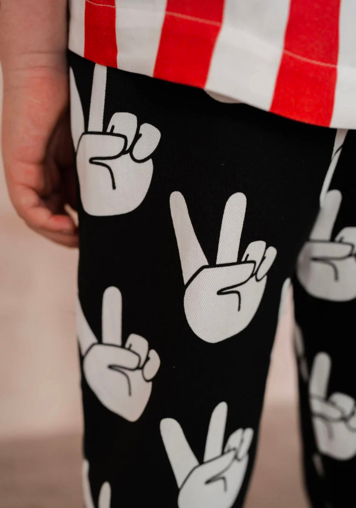 Peace hands kids pants