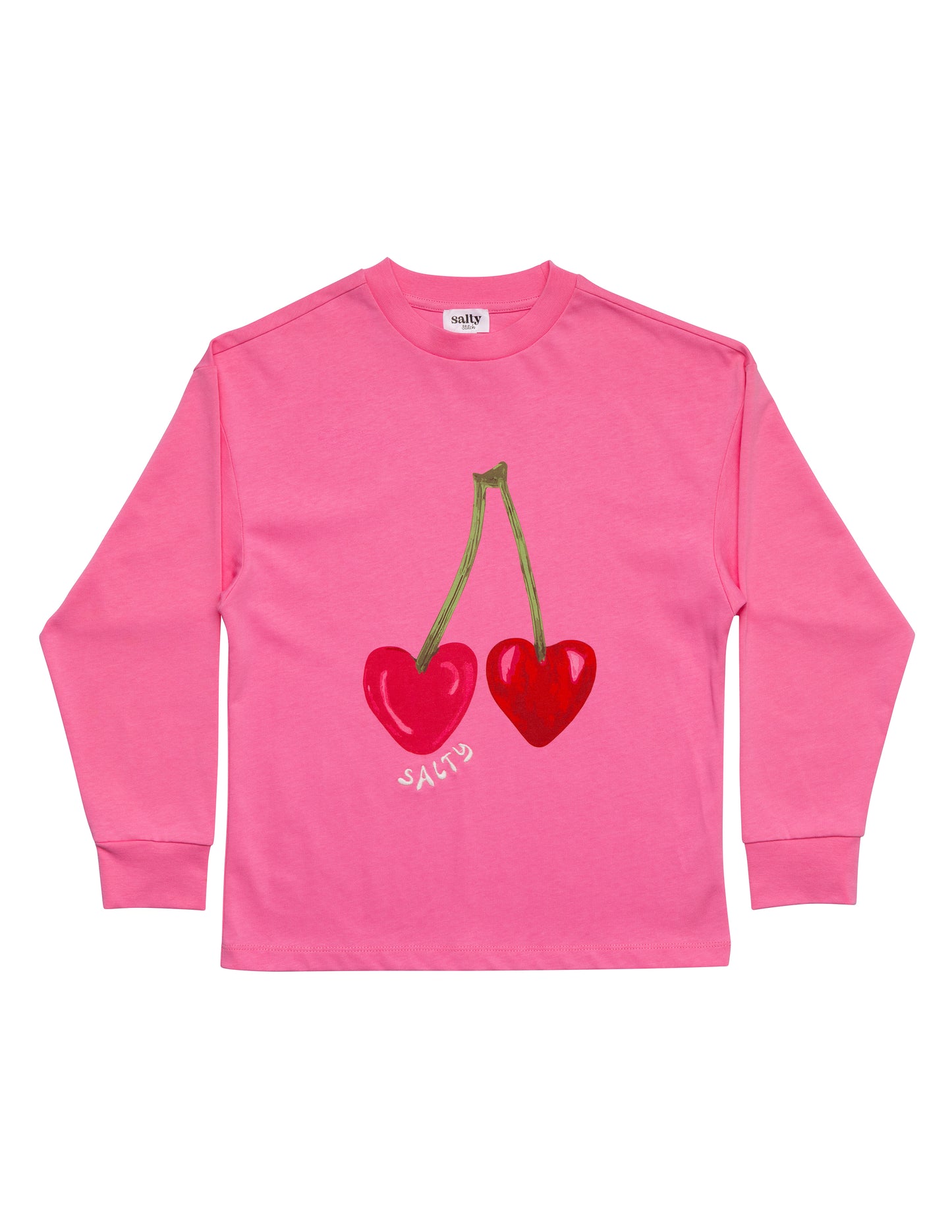 Salty skater tee cherry pink