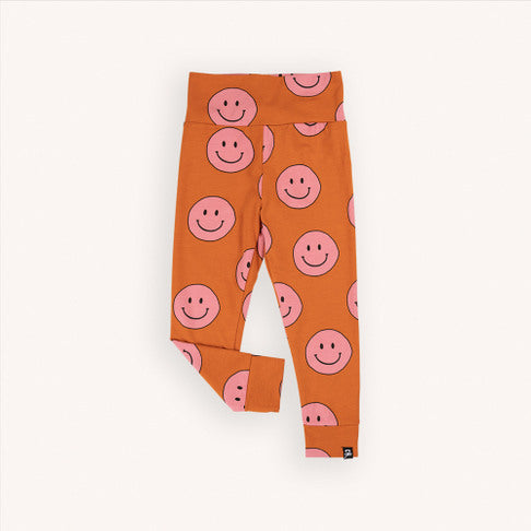 Happy face pink baby legging