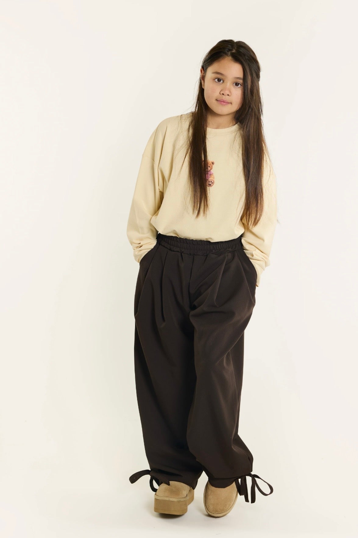 Salty skater tee cozy teddy beige
