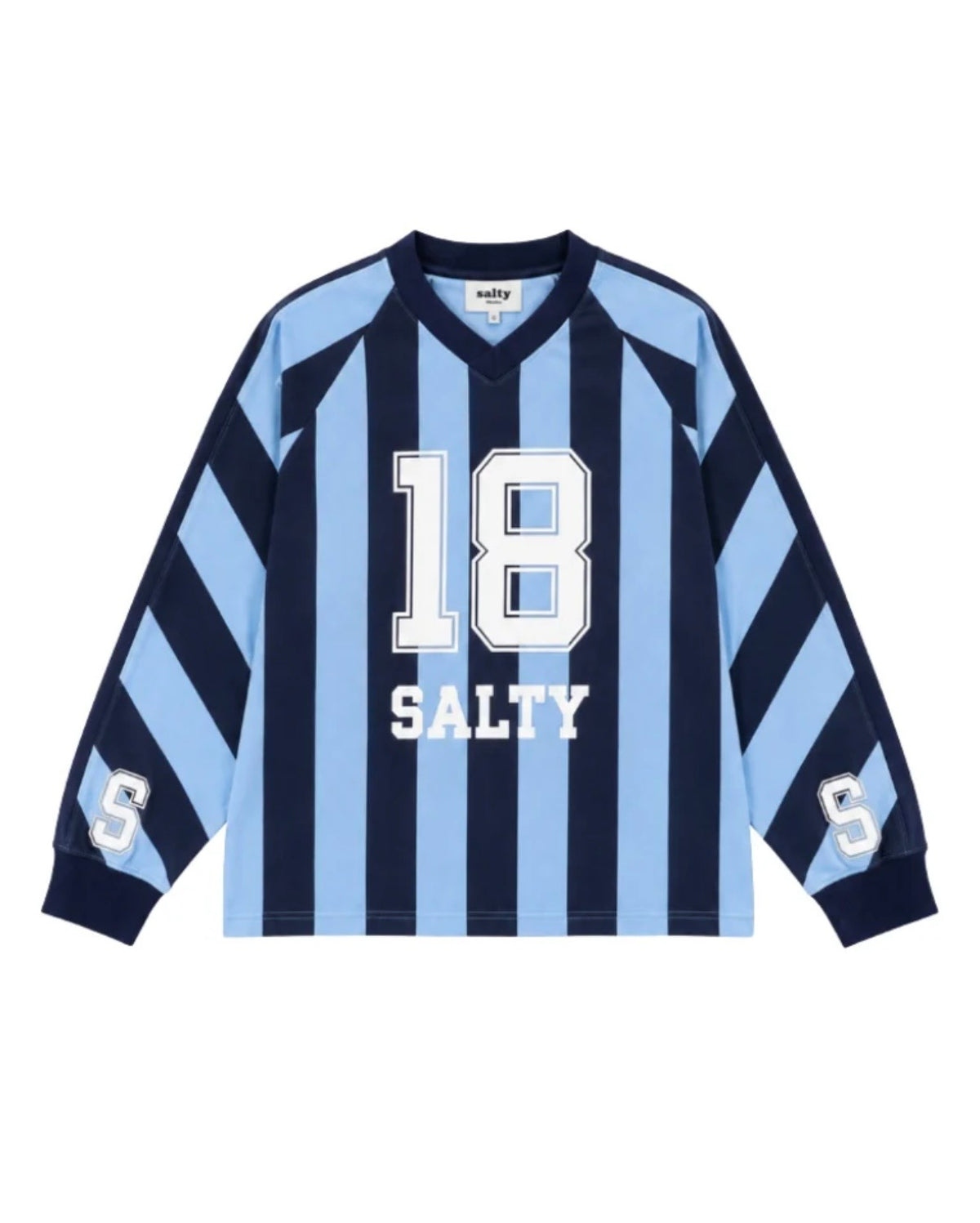 Salty sports stripes tee blue