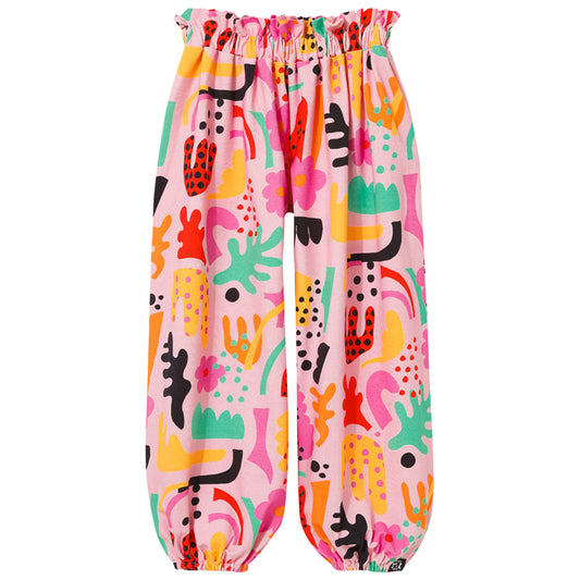 Harem pants pink abstract