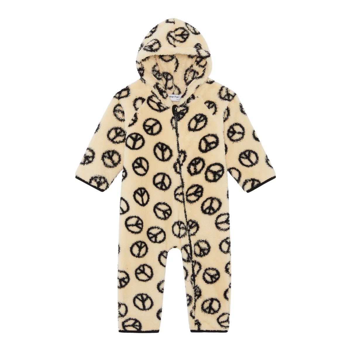 Peace sign baby pramsuit