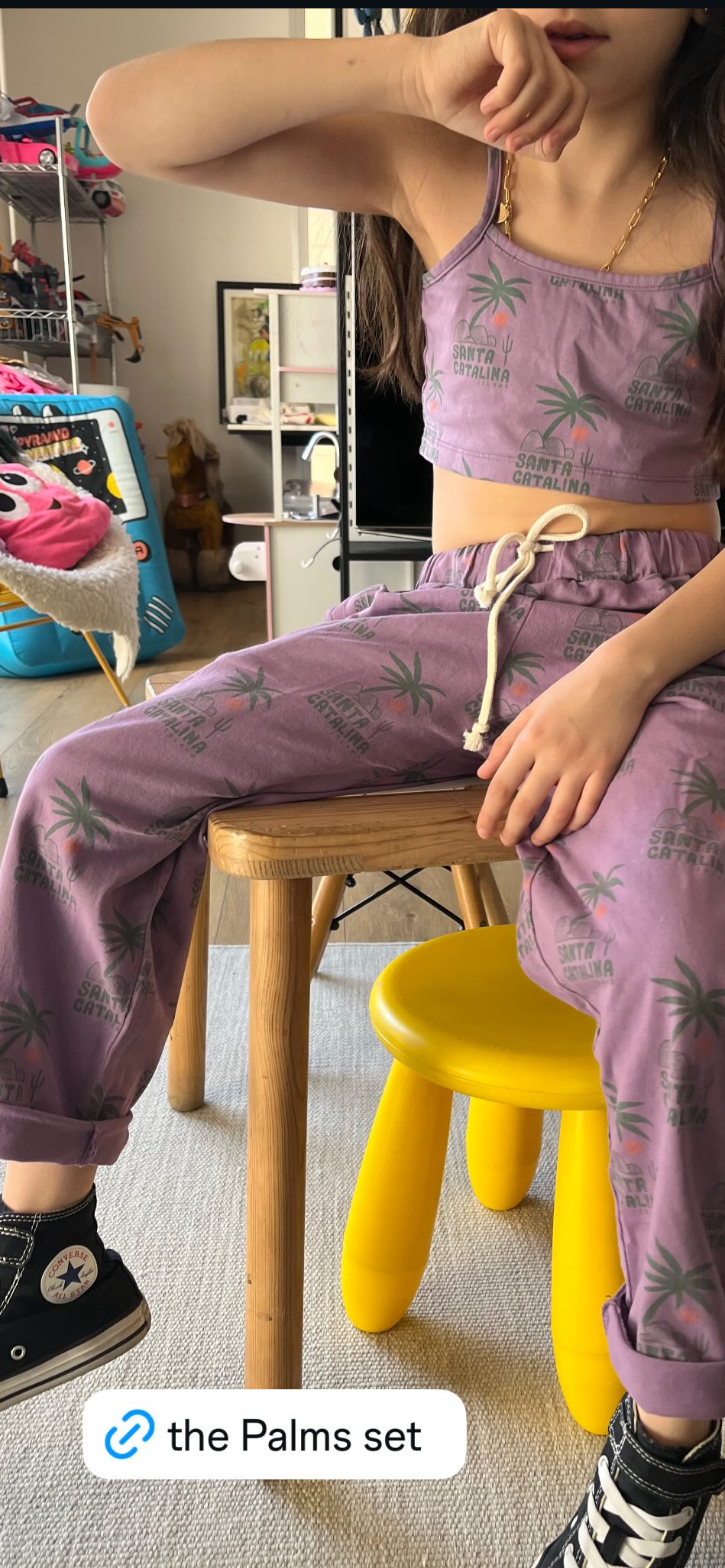 Set Green/purple Palms
