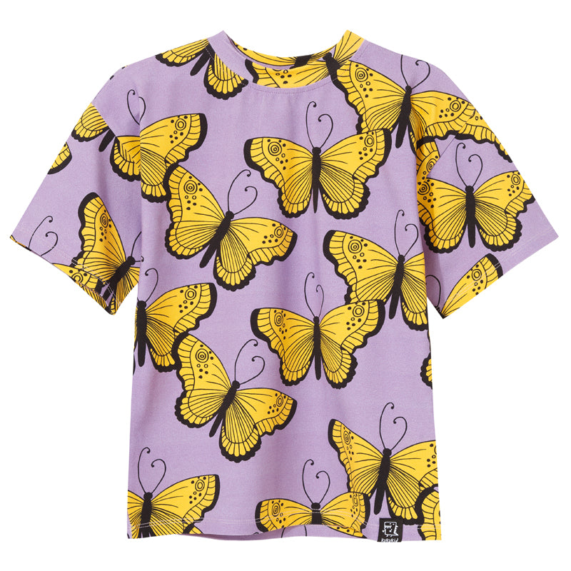 T-shirt purple butterflies