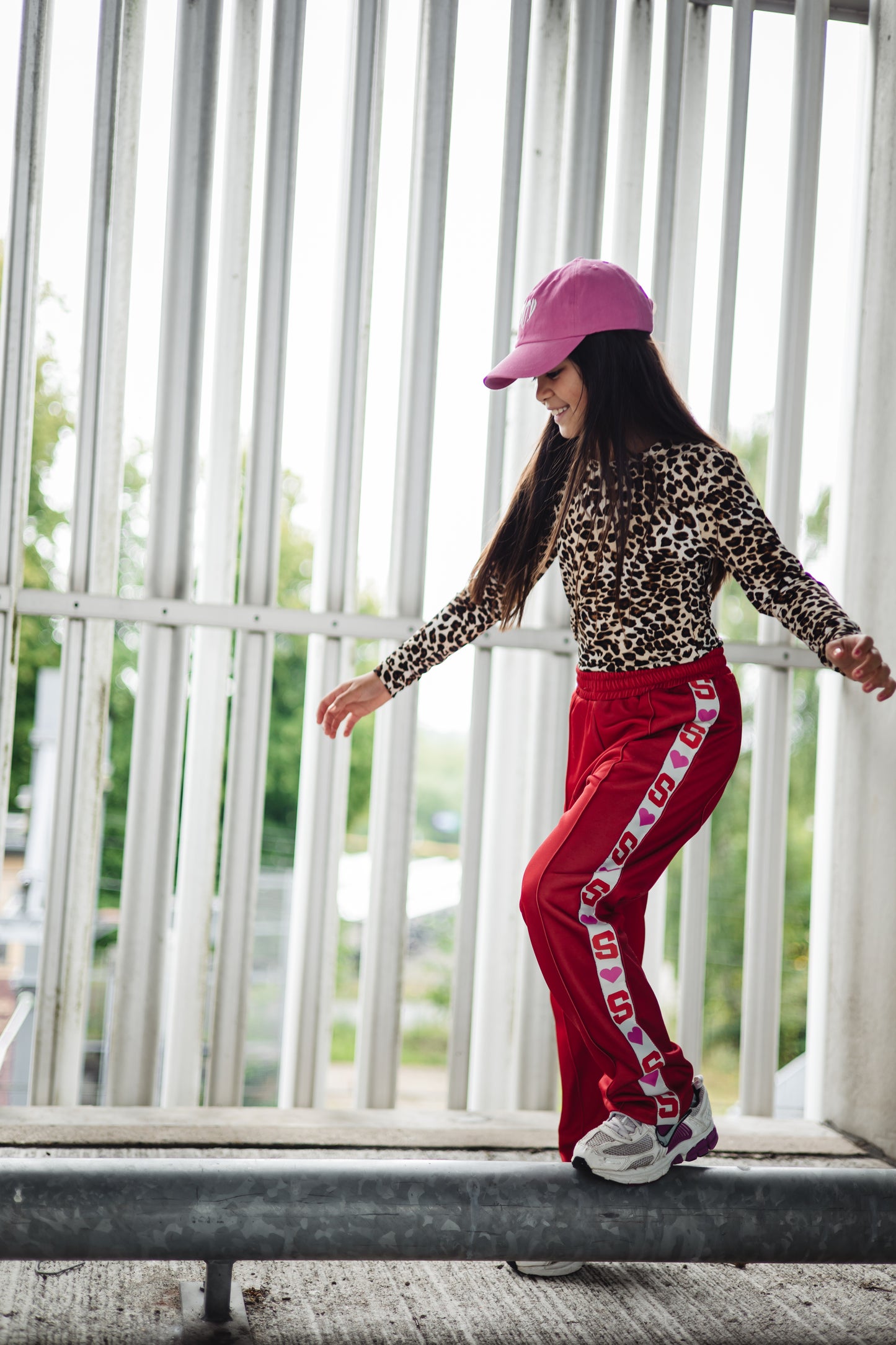 Salty red track pants