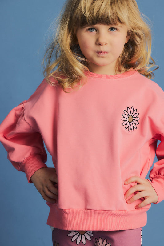 Flower pink puff sweatshirt