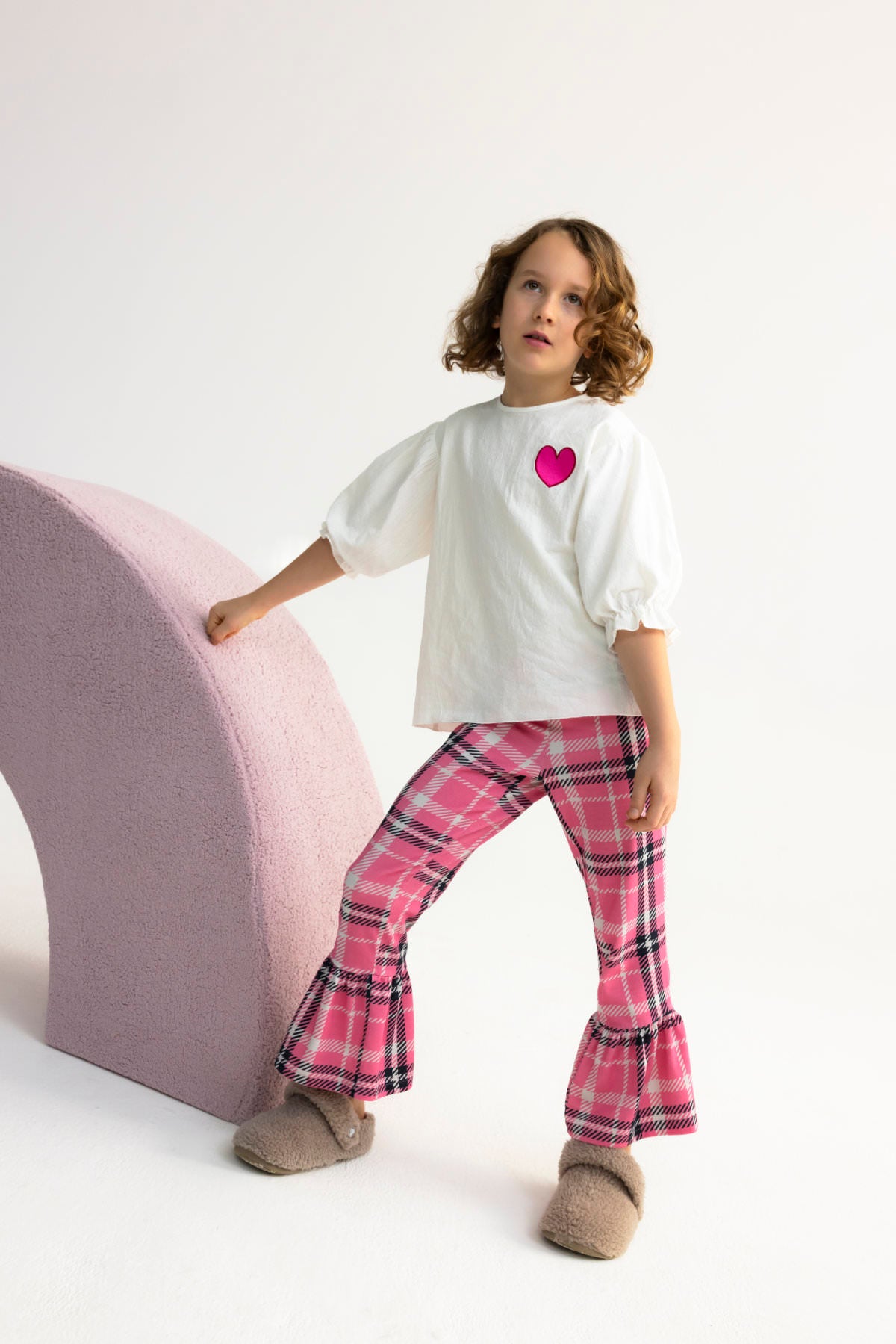 Heart white frill shirt