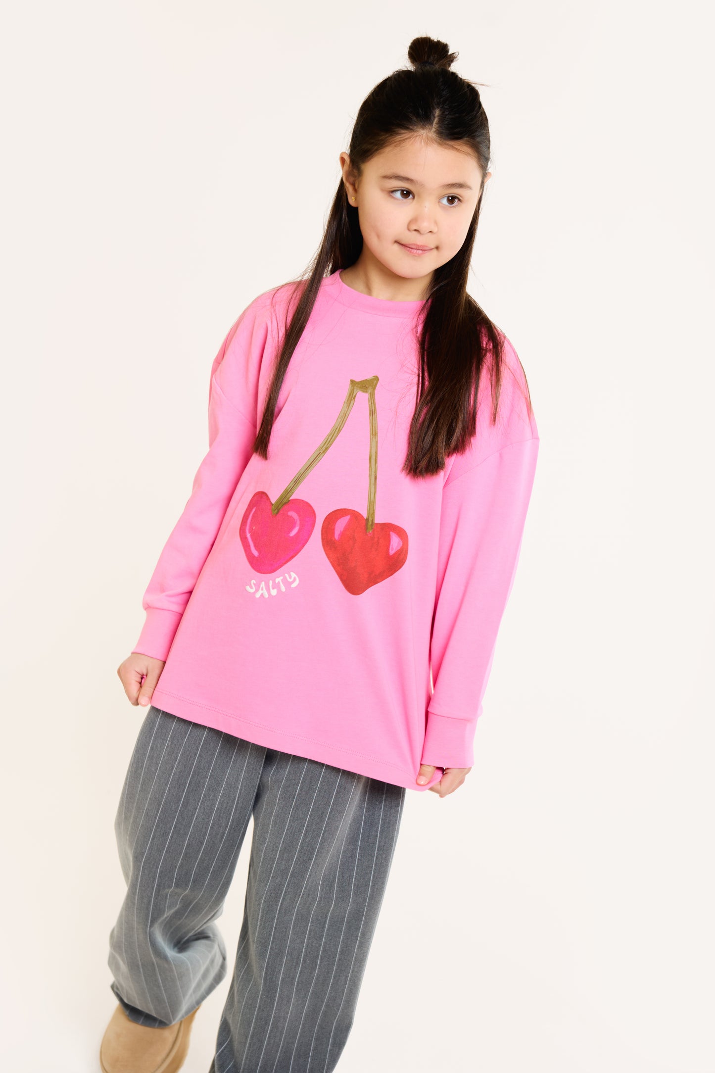 Salty skater tee cherry pink