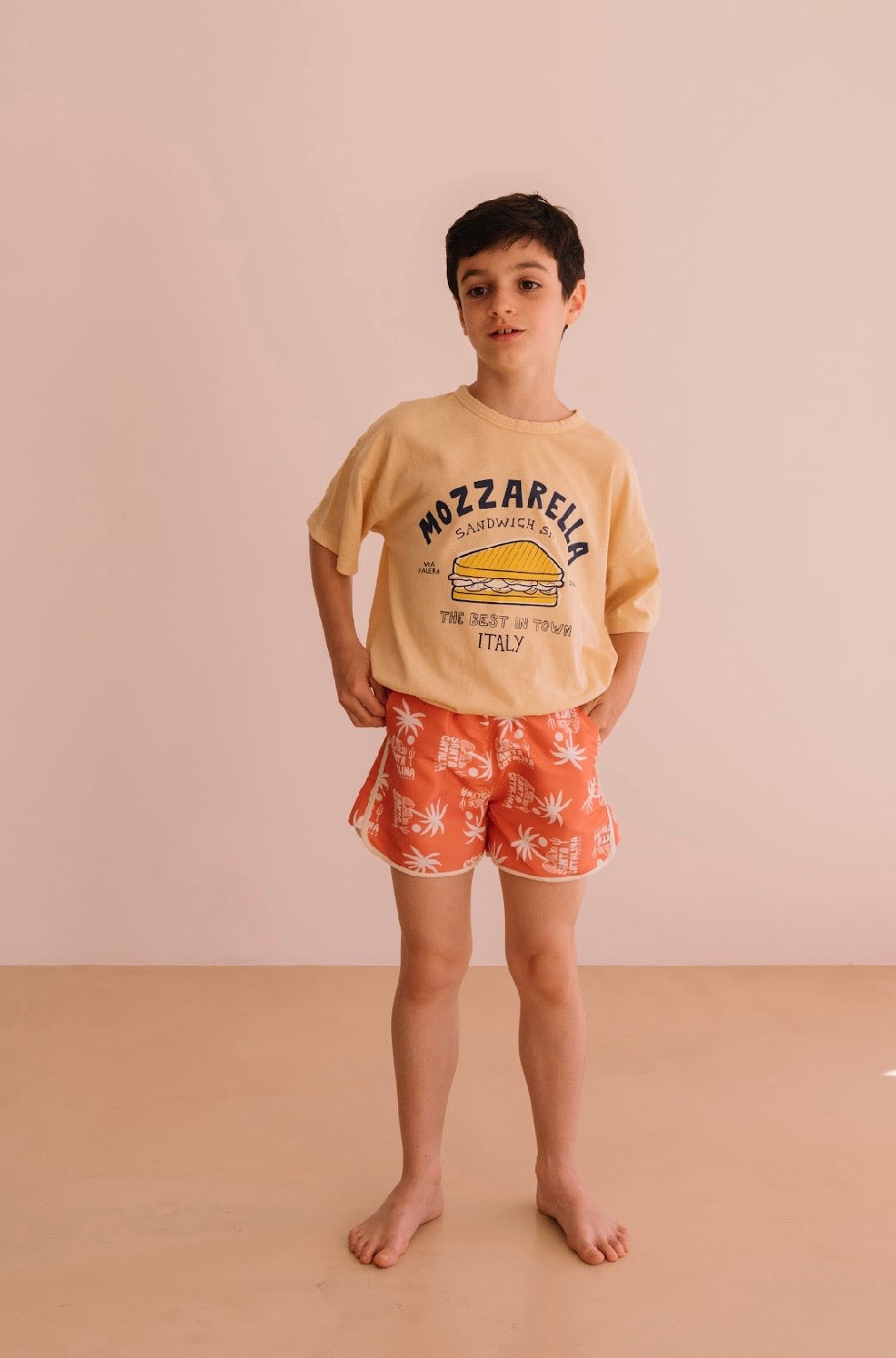 Swimshorts Carlo White Palms