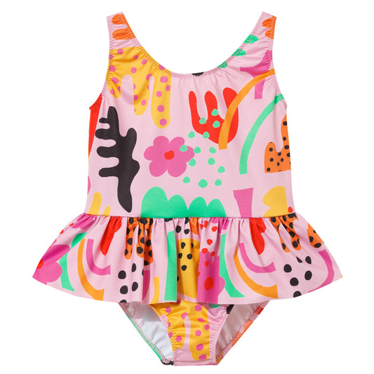 Onesie swimsuit pink abstract