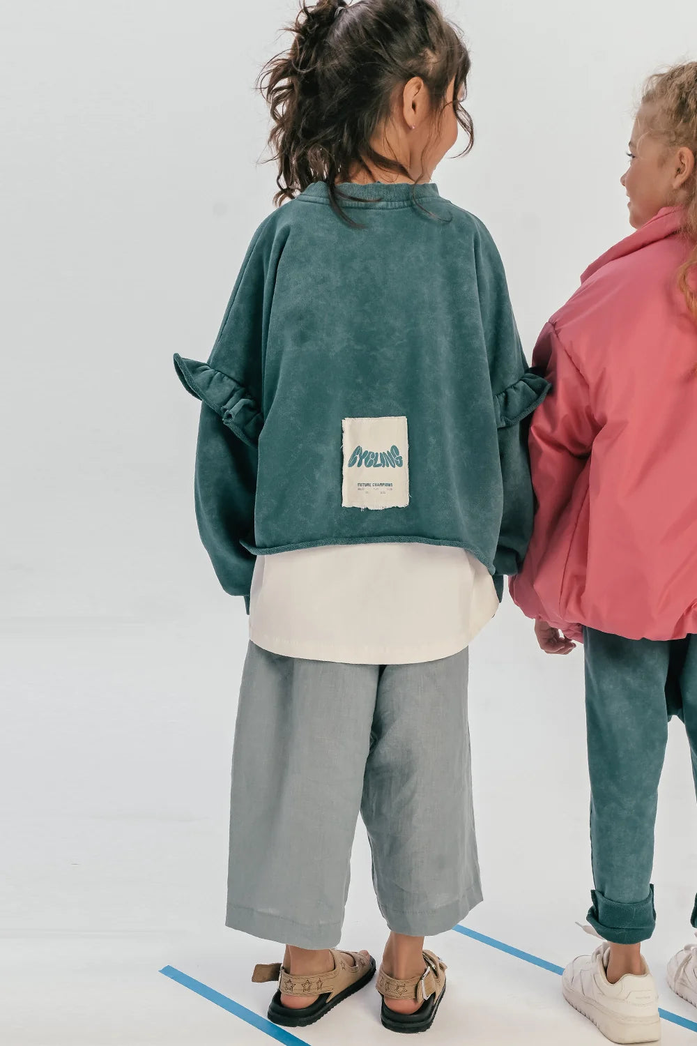Short Frill ocean sweater