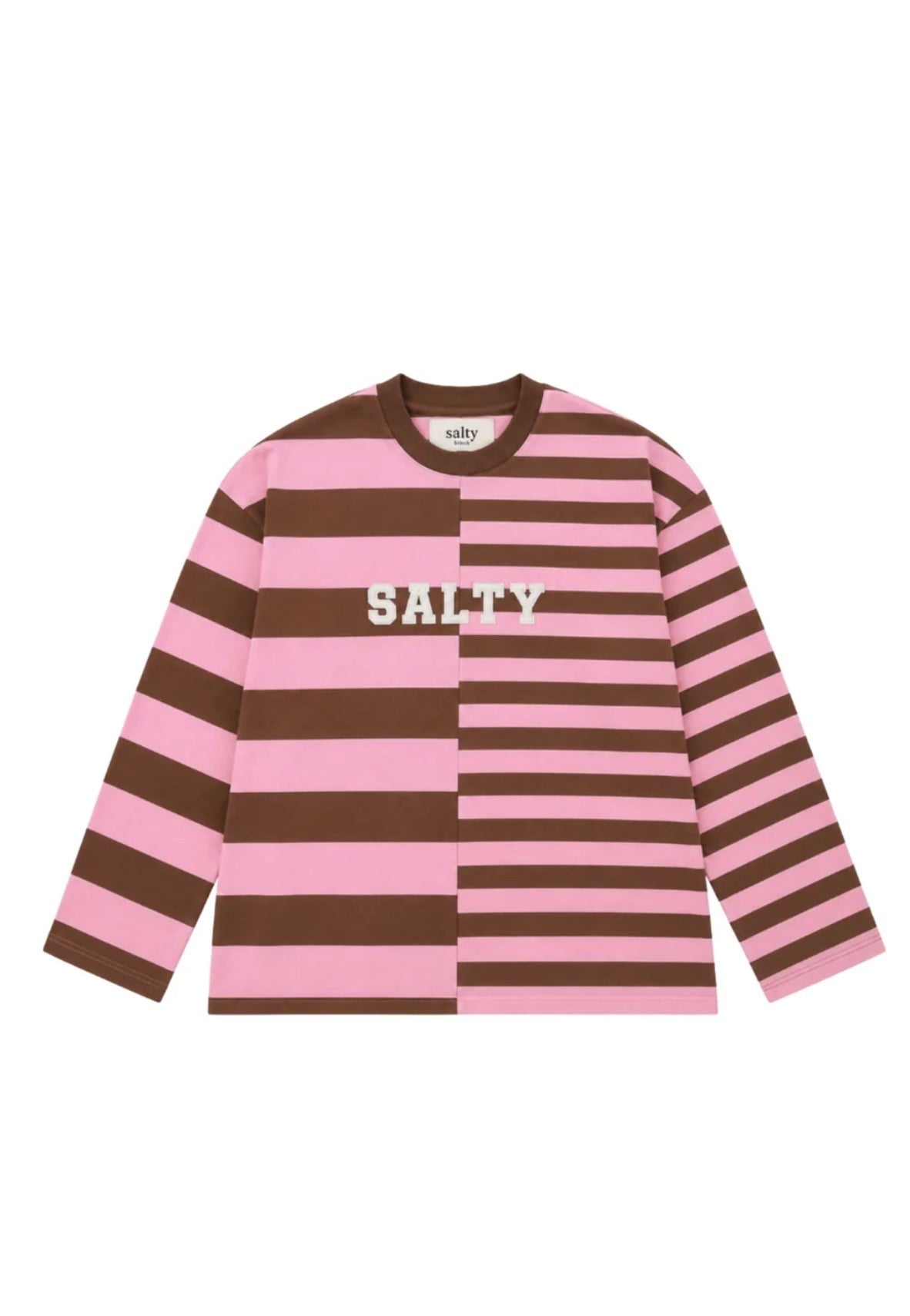 Skater tee stripes brown/pink