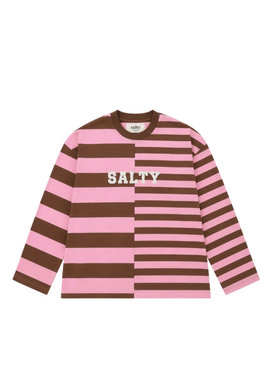 Skater tee stripes brown/pink