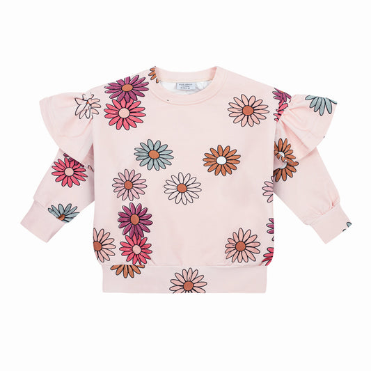 Flowers light frill sweatshirt