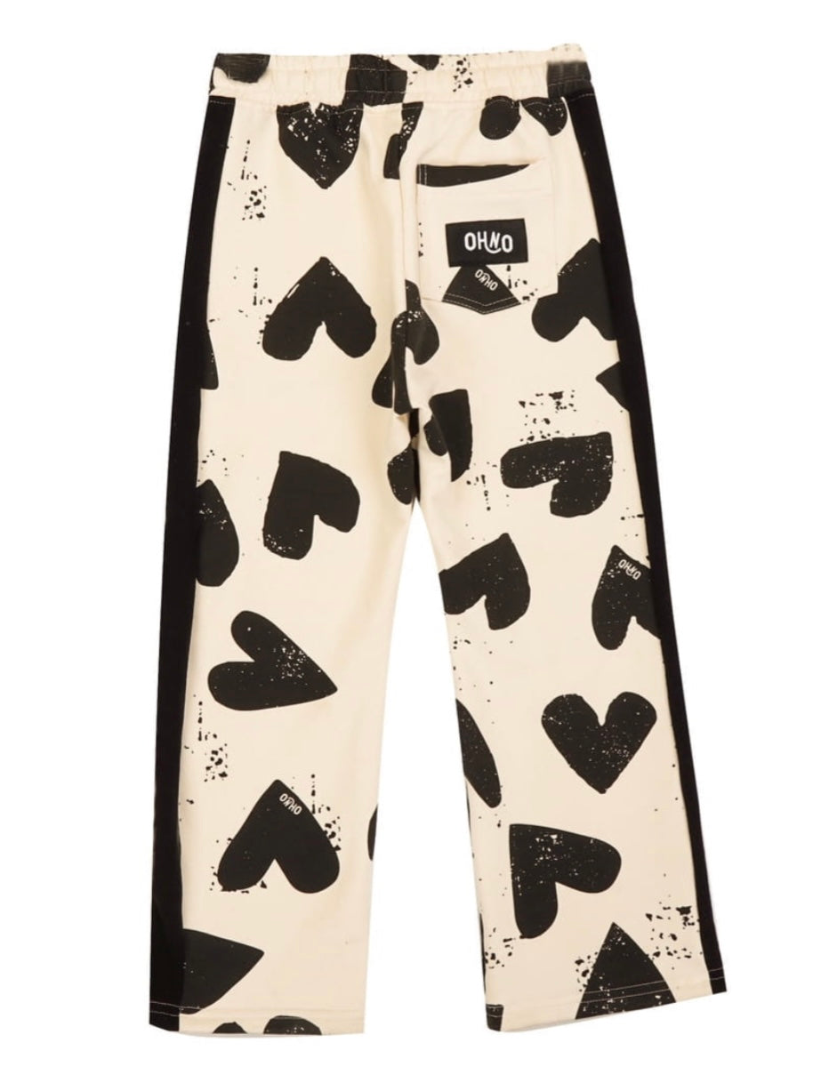 Black hearts wide pants