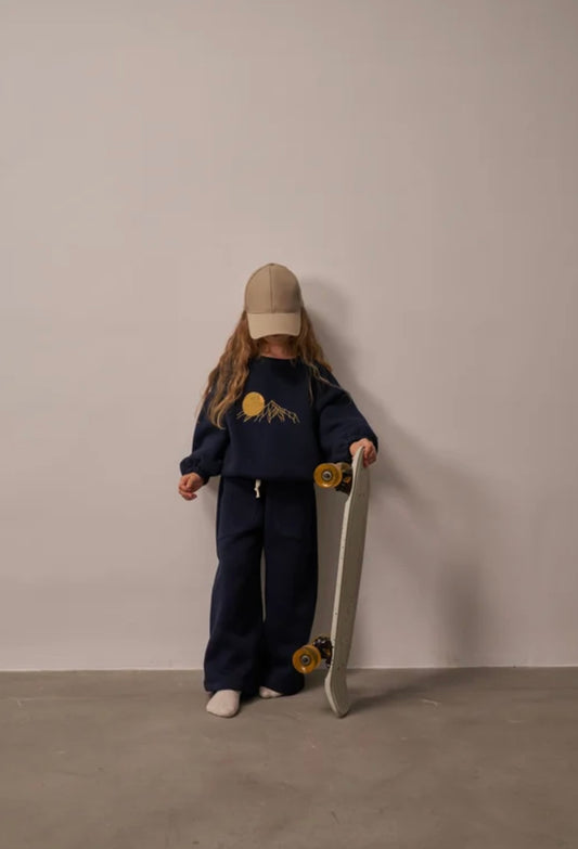 Tiny Peak navy jogger set