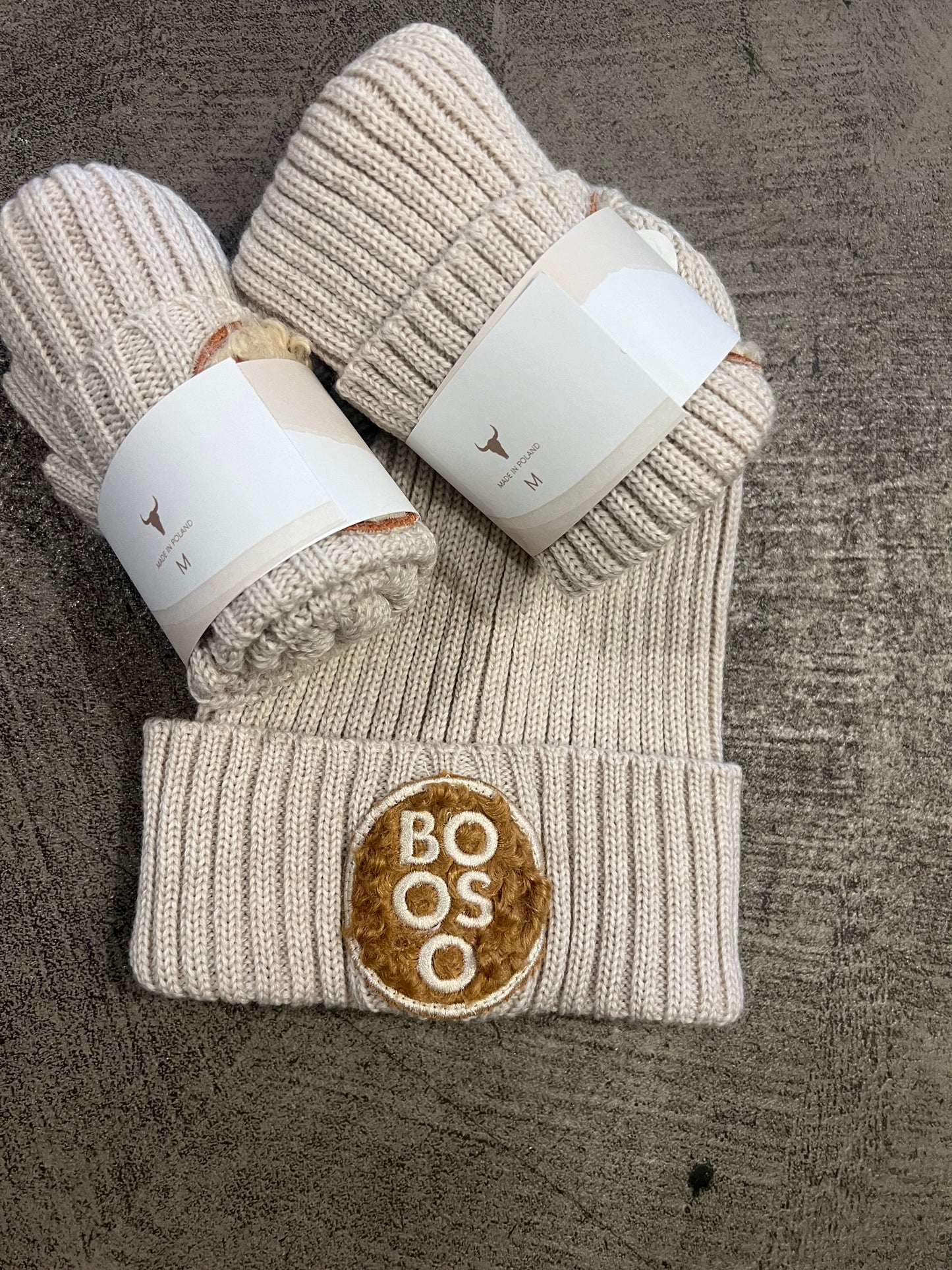 Merino wool beige beanie