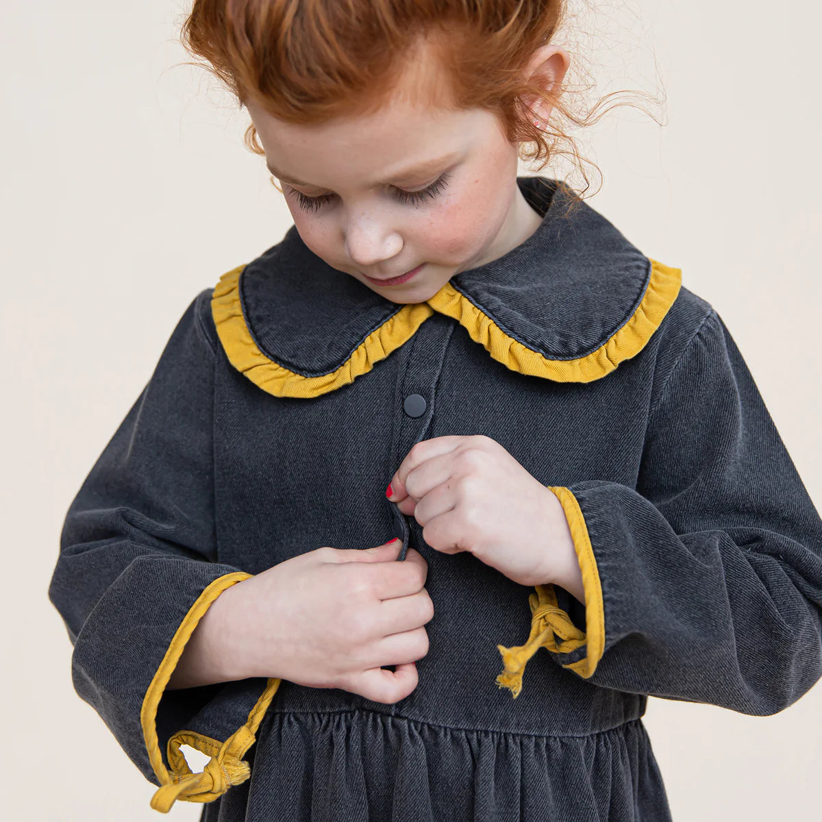 Denim collar dress