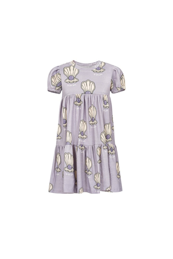 Shell violet puff dress