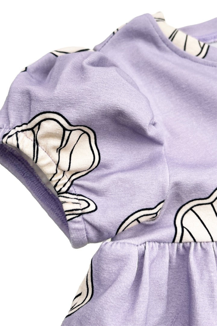 Shell violet puff dress
