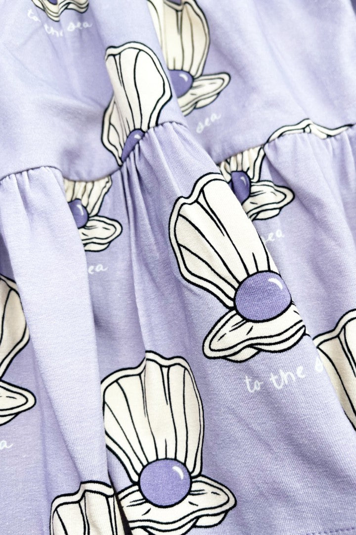 Shell violet puff dress