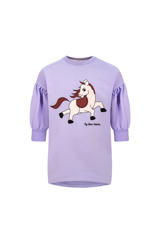 Horse violet puff tunic