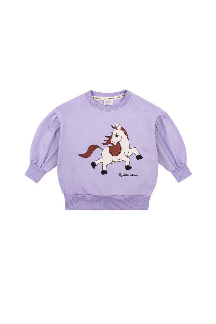 Horse violet puff sweater