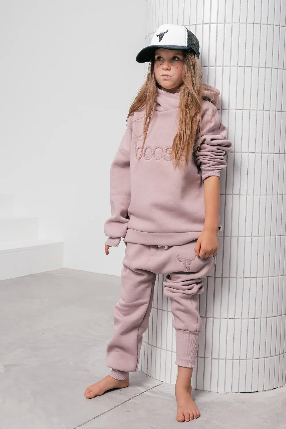 Warm wide joggers pink