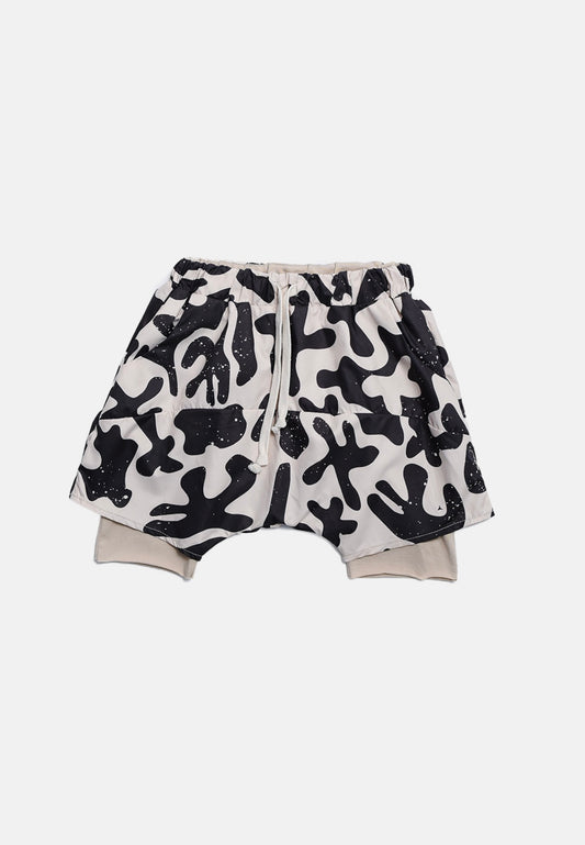 Nylon double splash shorts graphite/beige